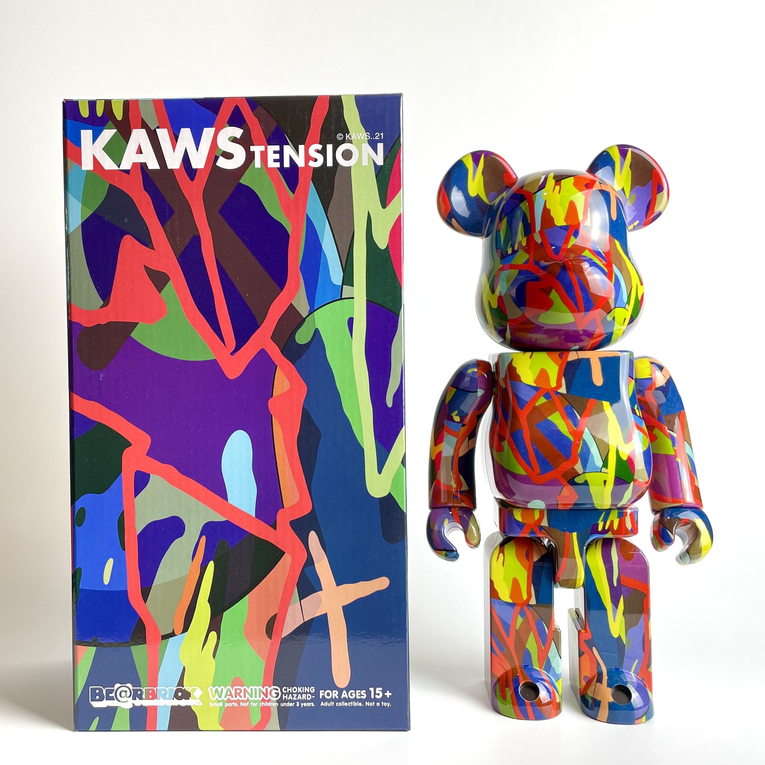 Be@ RBRICK – figurines en plastique, boîte carrée de 28cm, Kanagawa Surf  Knuckles tournant boîte colorée Bearbrick, tendance, 400% - AliExpress