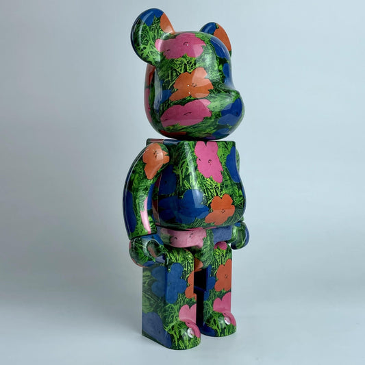 28cm BEARBRICK 400% Andy Wahol Flower ABS Action Figure Boxed-FuGui Tide play