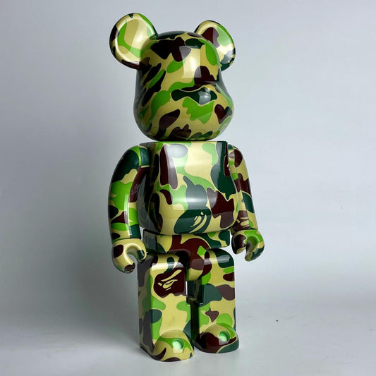 28cm BEARBRICK 400% BAPE Camouflage MMJ Green ABS Action Figure Boxed-FuGui Tide play