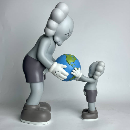 Hobby - 35CM Grey Art KAWS The Promise Earth Qatar Factory Without Box