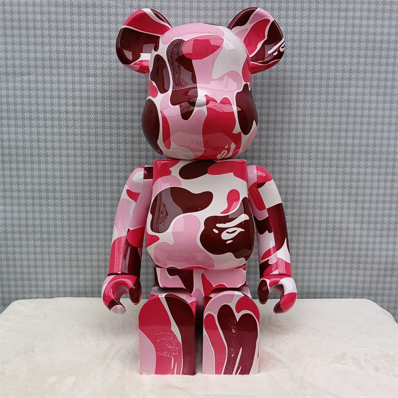 Hobby - 70cm BEARBRICK 1000% BAPE Camo Pink ABS Action Figure Boxed