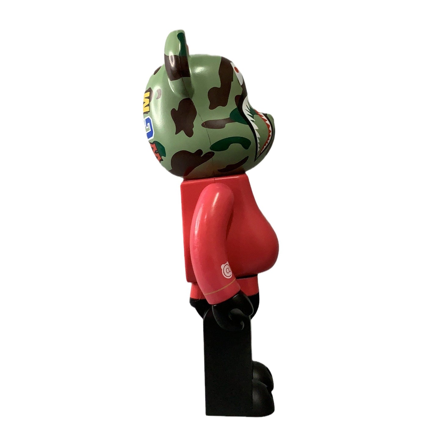 28cm BEARBRICK 400% BAPE Camouflage Shark First Generation Red ABS Action Figure Boxed-FuGui Tide play