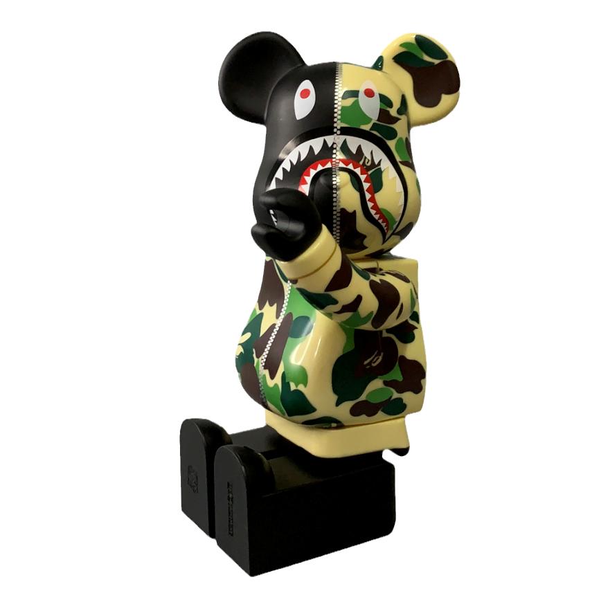 28cm BEARBRICK 400% BAPE Camouflage Shark First Generation ABS Action Figure Boxed-FuGui Tide play