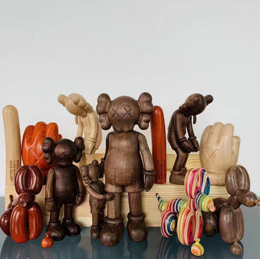 28cm 400% KAW Bearbrick Wooden Doll Anime Action Figure With Boxed-FuGui Tide play