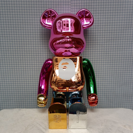 Hobby - 70cm BEARBRICK 1000% Electroplating BAPE Color ABS Action Figure Boxed