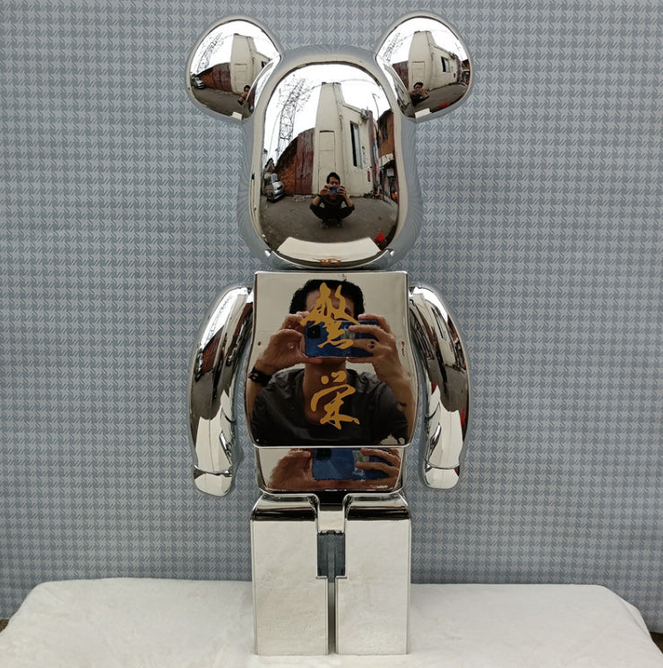 Hobby - 70cm BEARBRICK 1000% MASTERMIND Silver ABS Action Figure Boxed