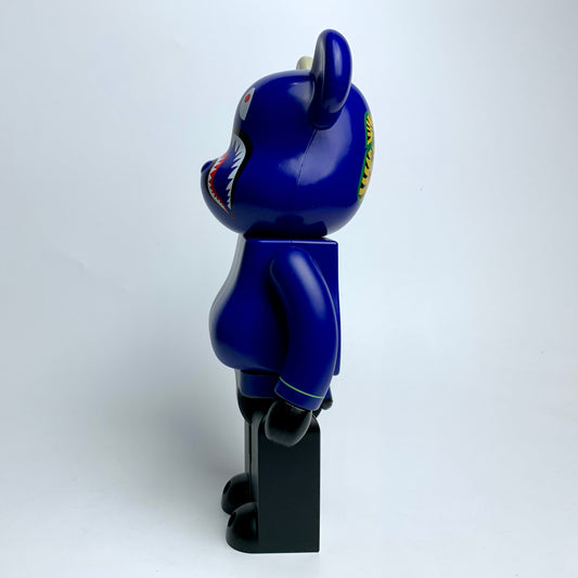 28cm BEARBRICK 400% BAPE Camouflage Shark First Generation Blue ABS Action Figure Boxed-FuGui Tide play