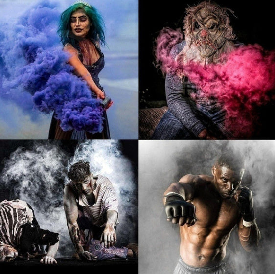 万圣节 - Colorful Smoke Effect Show Smoke Photography Prop Pull Ring Color Smoke Tube Bomb Film Special Outdoor Background Smoke