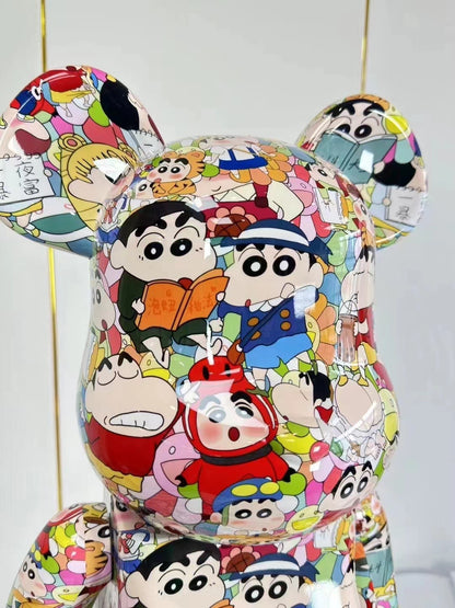 70cm BEARBRICK 1000% Crayon Shin Chan ABS Action Figure Boxed