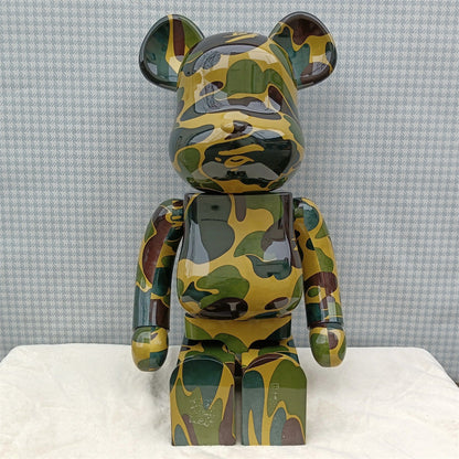 70cm BEARBRICK 1000% BAPE Camo Green ABS Action Figure Boxed
