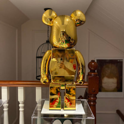 70cm BEARBRICK 1000% HajimeSorayama First generation Gold ABS Action Figure Boxed