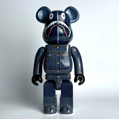 28cm BEARBRICK 400% BAPE Levis ABS Action Figure Boxed