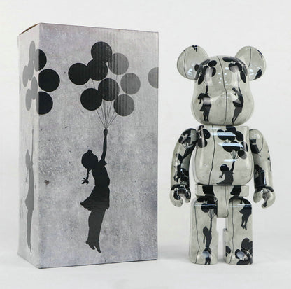 28cm BEARBRICK 400% Flying Balloons Girl ABS Action Figure Boxed