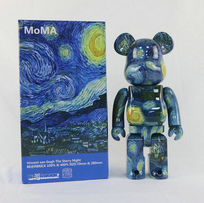 28cm BEARBRICK 400% Van Gogh Starry Night ABS Action Figure Boxed