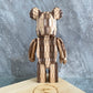 Wooden Bearbrick 400% Fujiwara Hiroshi Color Matching Lightning Action Figure With Wooden Box