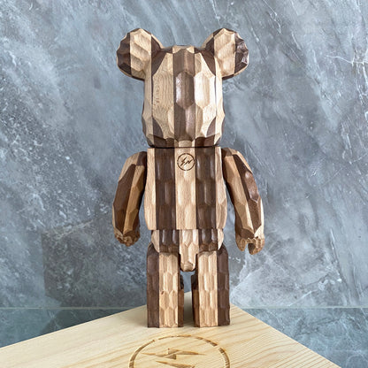 Wooden Bearbrick 400% Fujiwara Hiroshi Color Matching Lightning Action Figure With Wooden Box | FuGui Tide play