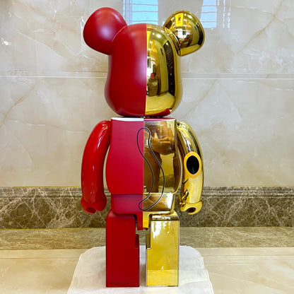 70cm BEARBRICK 1000% Electroplating Lucky Cat Gold ABS Action Figure Boxed