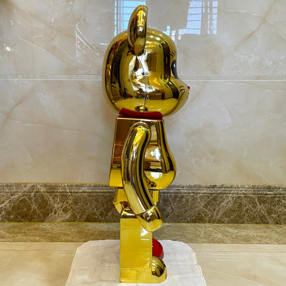 70cm BEARBRICK 1000% Electroplating Lucky Cat Gold ABS Action Figure Boxed