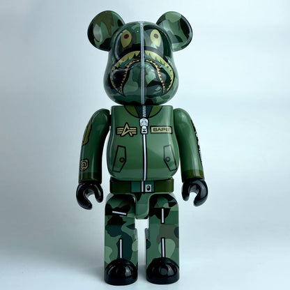28cm BEARBRICK 400% BAPE Shark Pilot ABS Action Figure Boxed