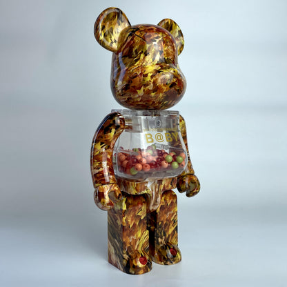 28cm BEARBRICK 400% Autumn Leaves ABS Action Figure Boxed