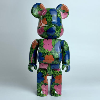 28cm BEARBRICK 400% Andy Wahol Flower ABS Action Figure Boxed