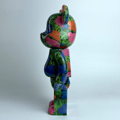 28cm BEARBRICK 400% Andy Wahol Flower ABS Action Figure Boxed