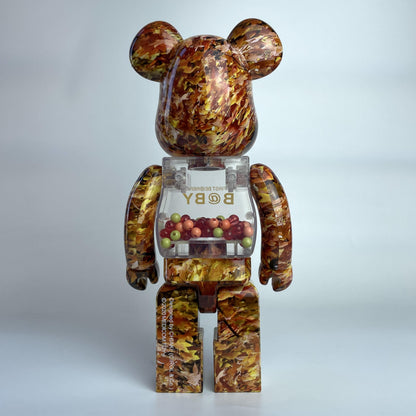 28cm BEARBRICK 400% Autumn Leaves ABS Action Figure Boxed