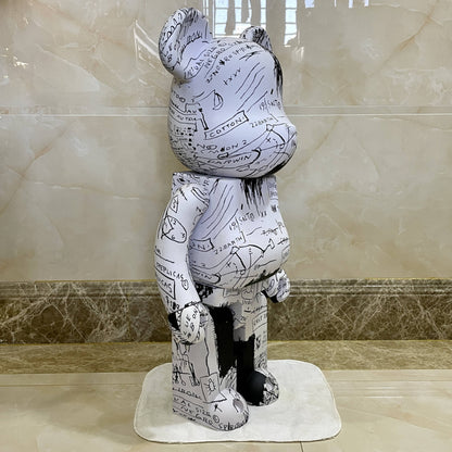 70cm BEARBRICK 1000% Basquiat 3th Generation ABS Action Figure Boxed
