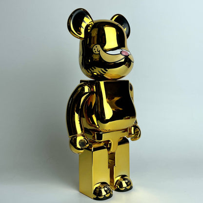 28cm BEARBRICK 400% Electroplated Garfield ABS Action Figure Boxed