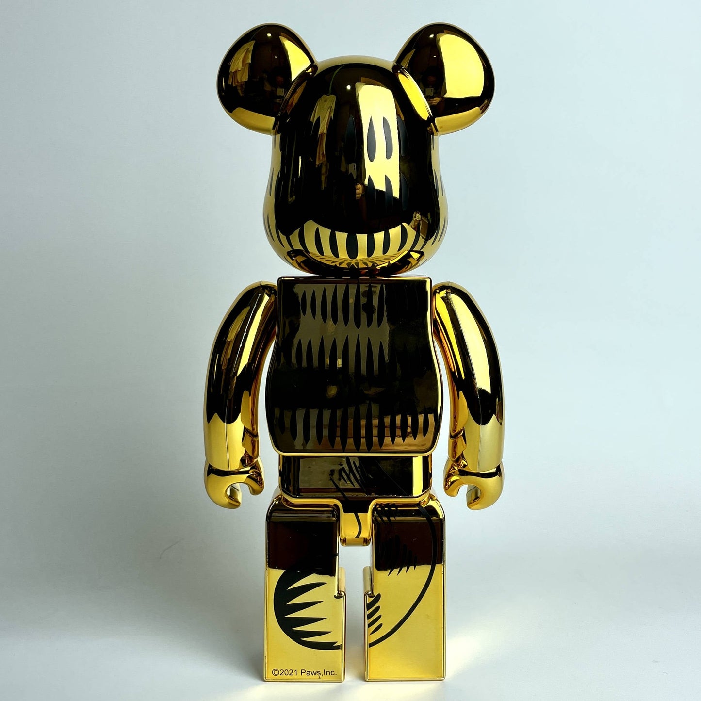 Toy - 28cm BEARBRICK 400% Electroplated Garfield ABS Action Figure Boxed