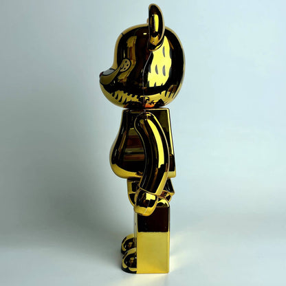 28cm BEARBRICK 400% Electroplated Garfield ABS Action Figure Boxed