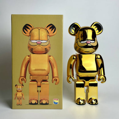 28cm BEARBRICK 400% Electroplated Garfield ABS Action Figure Boxed