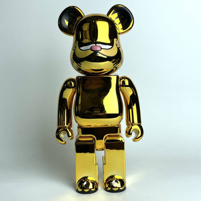 28cm BEARBRICK 400% Electroplated Garfield ABS Action Figure Boxed