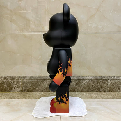 70cm BEARBRICK 1000% Flame ABS Action Figure Boxed