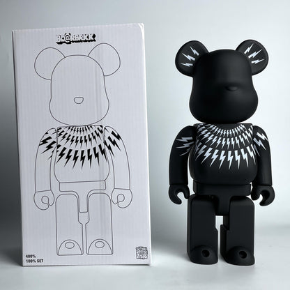 28cm BEARBRICK 400% Macau WF Black Panther ABS Action Figure Boxed