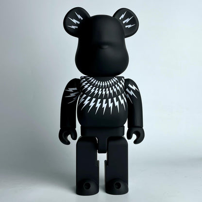 28cm BEARBRICK 400% Macau WF Black Panther ABS Action Figure Boxed