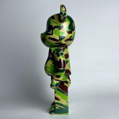 28cm BEARBRICK 400% BAPE Camouflage MMJ Green ABS Action Figure Boxed