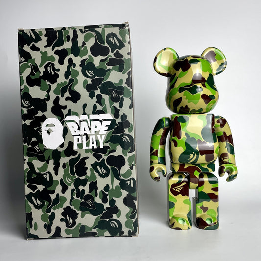 28cm BEARBRICK 400% BAPE Camouflage MMJ Green ABS Action Figure Boxed-FuGui Tide play