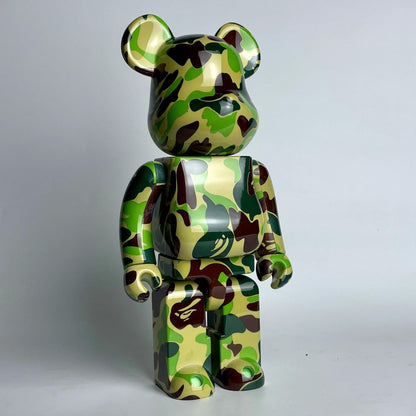 28cm BEARBRICK 400% BAPE Camouflage MMJ Green ABS Action Figure Boxed