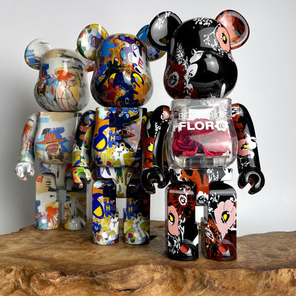 28cm BEARBRICK 400% Basquiat Noritake Kinashi FLOR ABS Action Figure Boxed