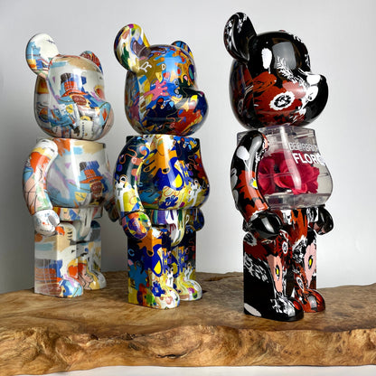 28cm BEARBRICK 400% Basquiat Noritake Kinashi FLOR ABS Action Figure Boxed