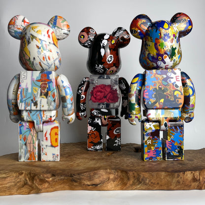28cm BEARBRICK 400% Basquiat Noritake Kinashi FLOR ABS Action Figure Boxed