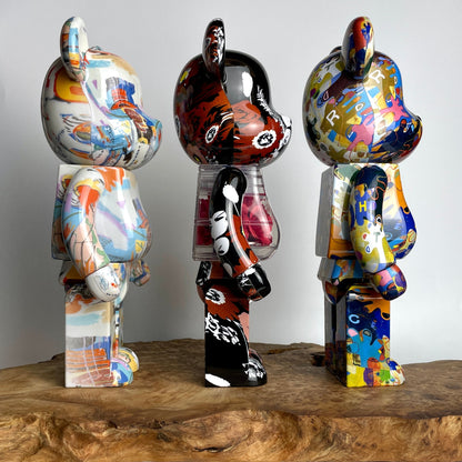 28cm BEARBRICK 400% Basquiat Noritake Kinashi FLOR ABS Action Figure Boxed