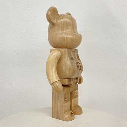 28cm 400% Bearbrick Messi Wooden Anime Action Figure With Wooden Box