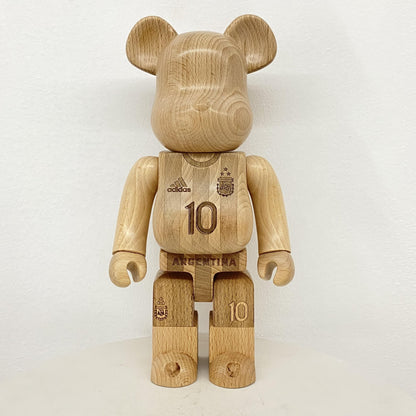 28cm 400% Bearbrick Messi Wooden Anime Action Figure With Wooden Box