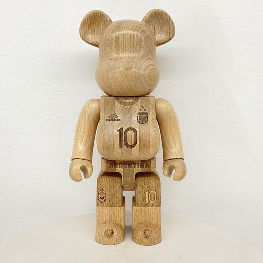 Hobby - 28cm 400% Bearbrick Messi Wooden Anime Action Figure With Wooden Box