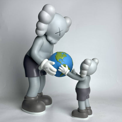 35CM Grey Art KAWS The Promise Earth Qatar Factory Without Box
