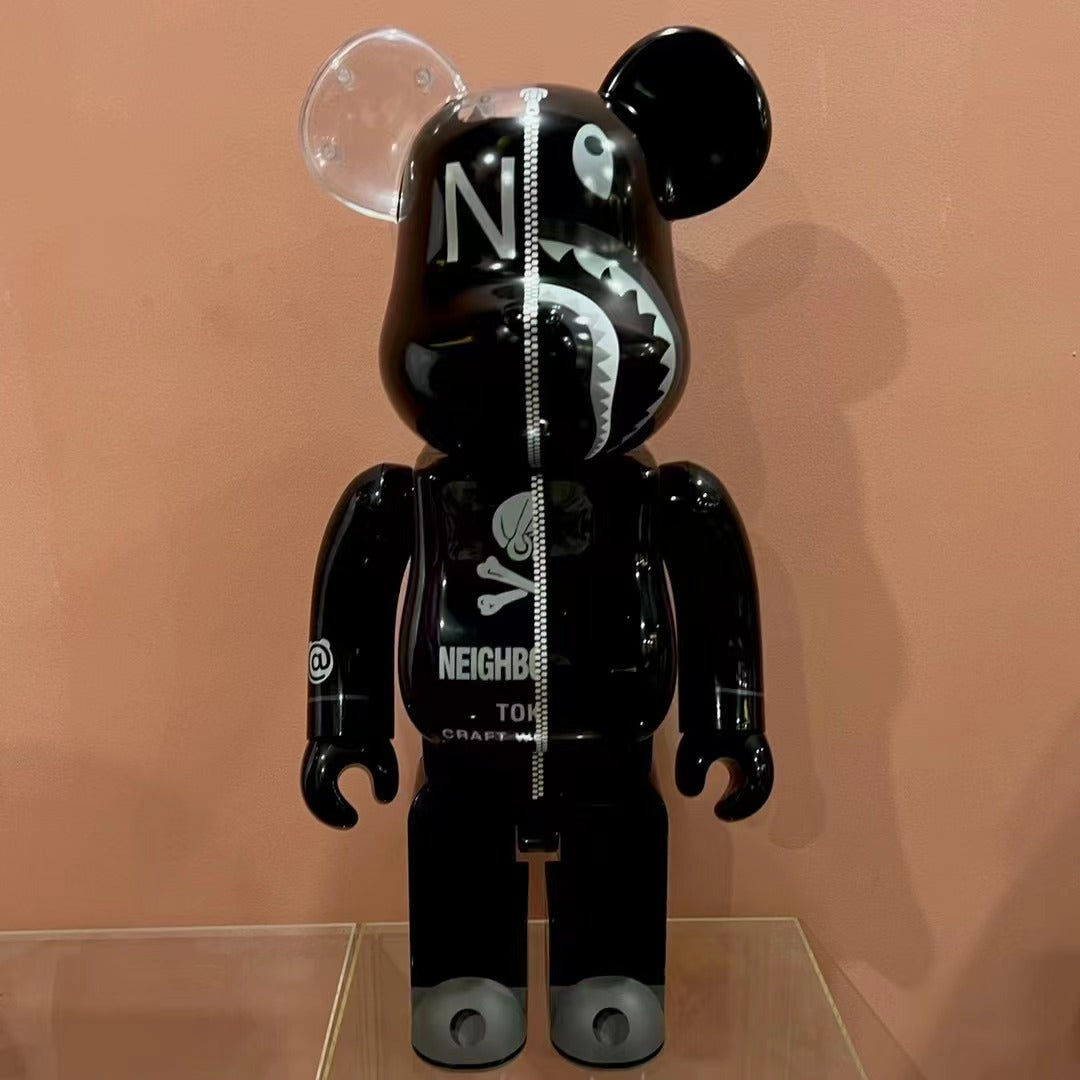 70cm BEARBRICK 1000% BAPE Leather Jacket Bear ABS Action Figure Boxed