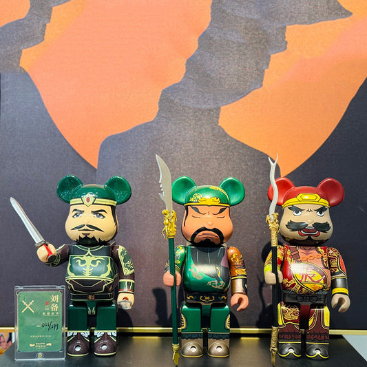 28cm BEARBRICK 400% Three Kingdoms ABS Action Figure Boxed