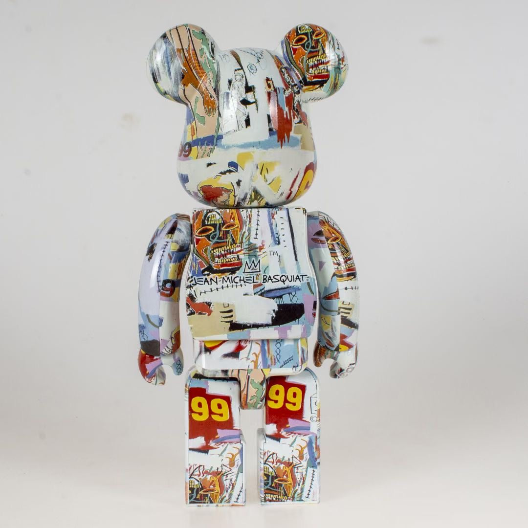 28cm BEARBRICK 400% Andy Warhol × JEAN-MICHEL BASQUIAT 4th Generation ABS Action Figure Boxed